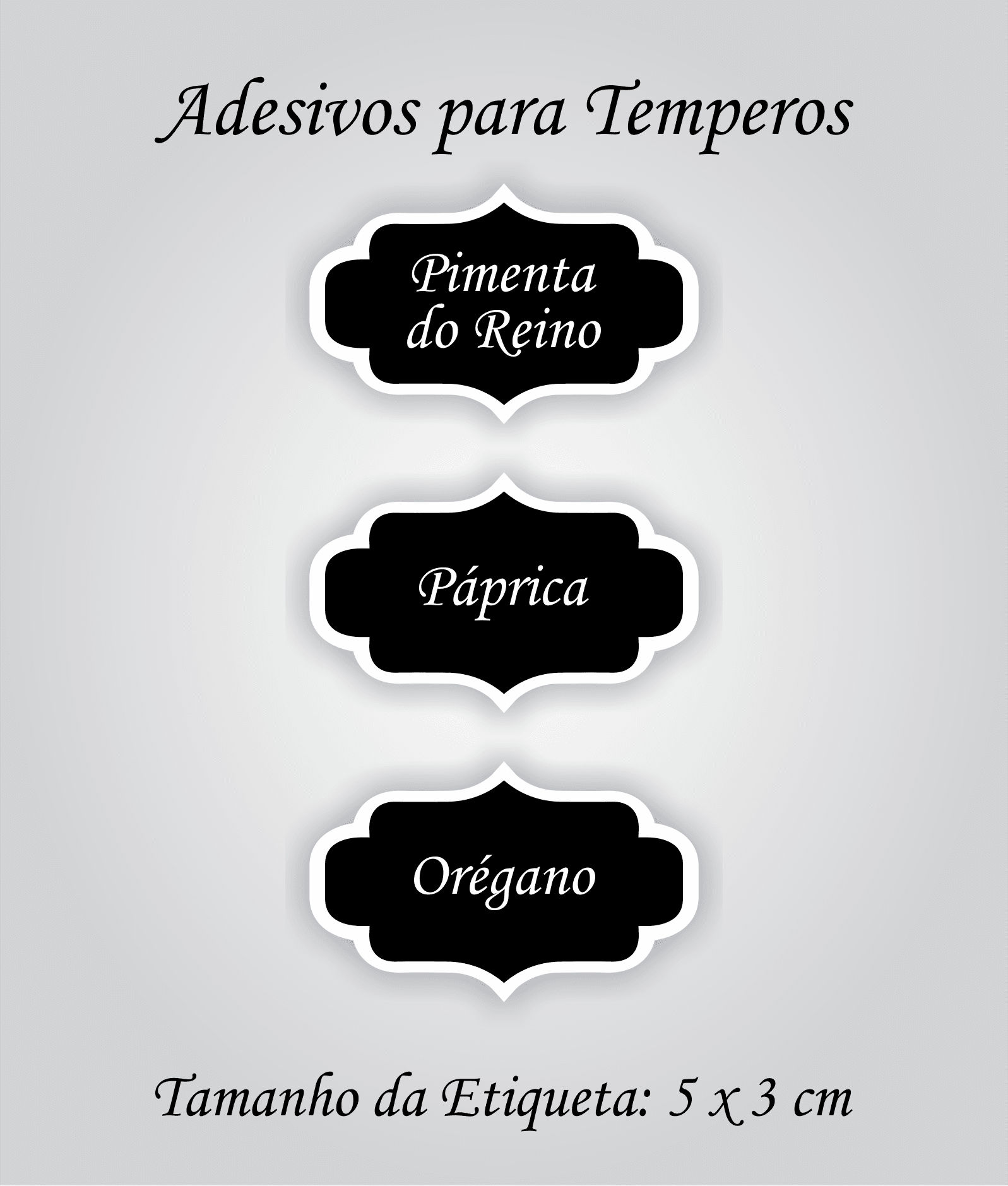 Kit Completo de Adesivos para Temperos