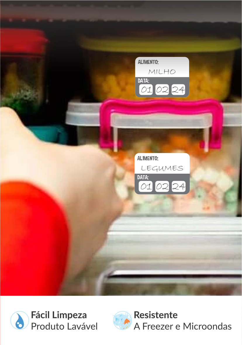Etiquetas para identificação de Alimentos Congelados