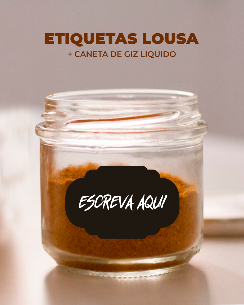 100 Etiquetas Lousa + Caneta de Giz Liquido